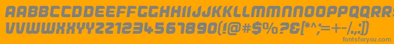 Fonte Dogfish Oblique – fontes cinzas em um fundo laranja