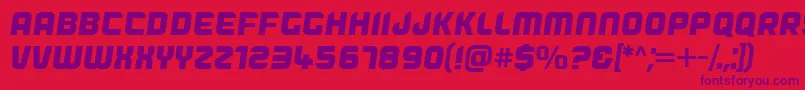 Dogfish Oblique Font – Purple Fonts on Red Background
