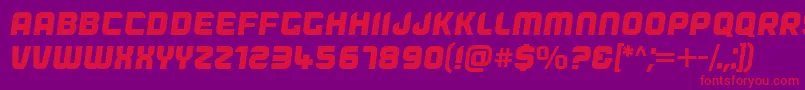 Dogfish Oblique-Schriftart – Rote Schriften auf violettem Hintergrund
