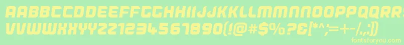 Dogfish Oblique Font – Yellow Fonts on Green Background