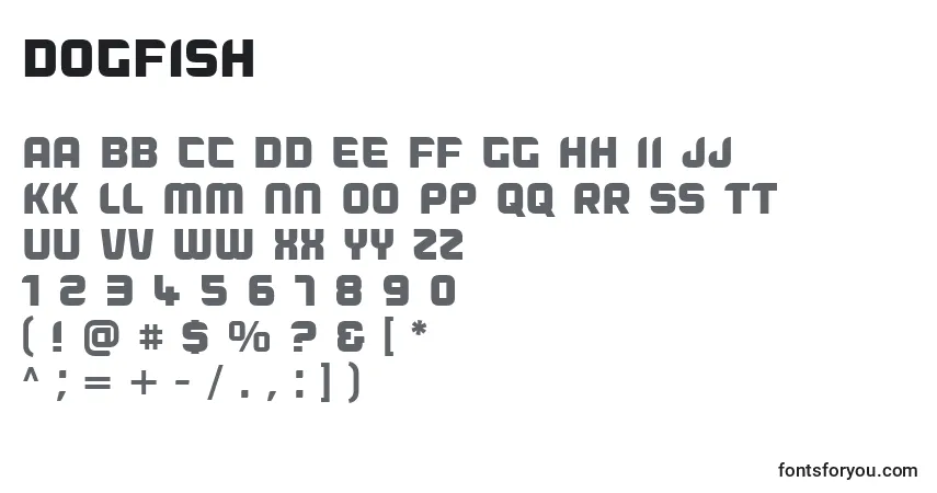 Dogfish-fontti – aakkoset, numerot, erikoismerkit