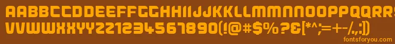 Dogfish-Schriftart – Orangefarbene Schriften auf braunem Hintergrund