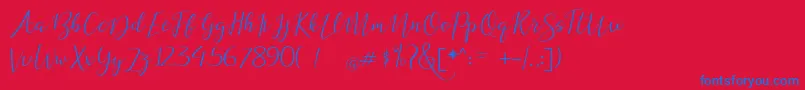 dogma demo Font – Blue Fonts on Red Background