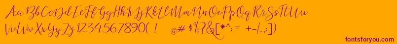 dogma demo Font – Purple Fonts on Orange Background