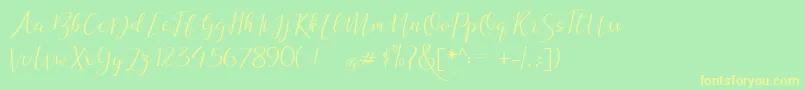 dogma demo Font – Yellow Fonts on Green Background