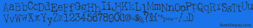 SaInkspot-Schriftart – Schwarze Schriften auf blauem Hintergrund