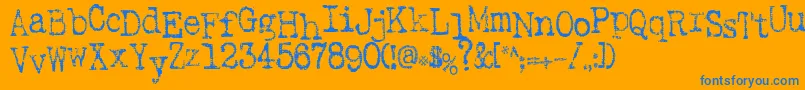 SaInkspot Font – Blue Fonts on Orange Background