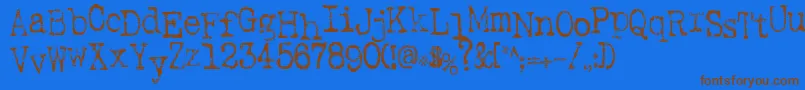 SaInkspot Font – Brown Fonts on Blue Background