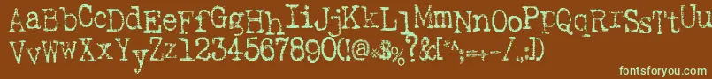 SaInkspot Font – Green Fonts on Brown Background