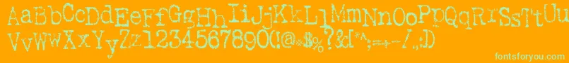 SaInkspot Font – Green Fonts on Orange Background