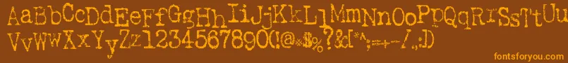 SaInkspot Font – Orange Fonts on Brown Background