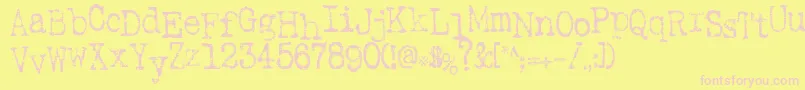 フォントSaInkspot – ピンクのフォント、黄色の背景