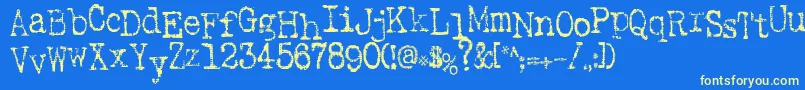 SaInkspot Font – Yellow Fonts on Blue Background