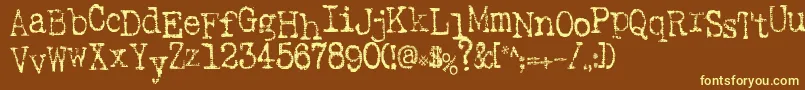 SaInkspot Font – Yellow Fonts on Brown Background