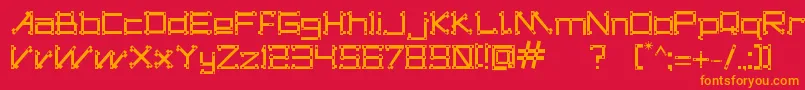 dogon s tribe Font – Orange Fonts on Red Background