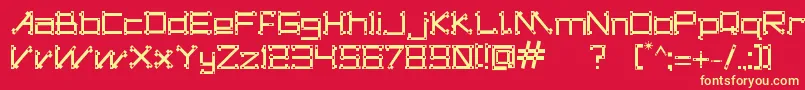 フォントdogon s tribe – 黄色の文字、赤い背景