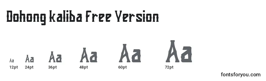 Размеры шрифта Dohong kaliba Free Version
