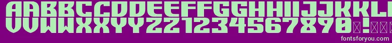 DOJO KICK Font – Green Fonts on Purple Background