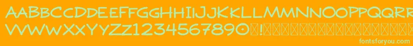 DOJO PEN MASTER DEMO Font – Green Fonts on Orange Background