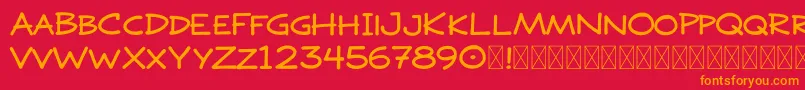 DOJO PEN MASTER DEMO Font – Orange Fonts on Red Background