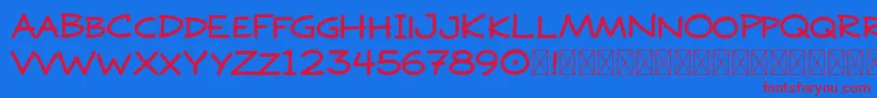 DOJO PEN MASTER DEMO Font – Red Fonts on Blue Background
