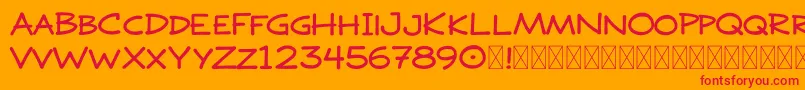 DOJO PEN MASTER DEMO Font – Red Fonts on Orange Background