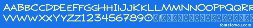 DOJO PEN MASTER DEMO Font – Yellow Fonts on Blue Background