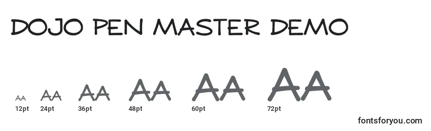 Размеры шрифта DOJO PEN MASTER DEMO