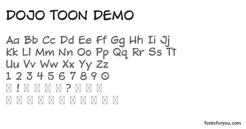 Шрифт DOJO TOON DEMO – алфавит, цифры, специальные символы