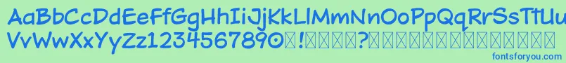 DOJO TOON DEMO Font – Blue Fonts on Green Background