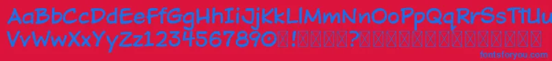 DOJO TOON DEMO Font – Blue Fonts on Red Background