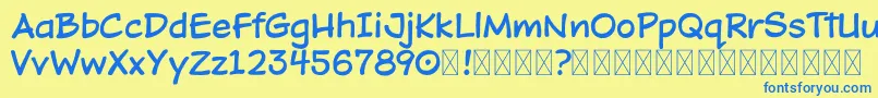 DOJO TOON DEMO Font – Blue Fonts on Yellow Background