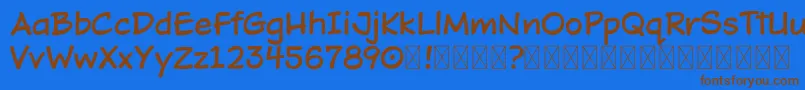DOJO TOON DEMO Font – Brown Fonts on Blue Background