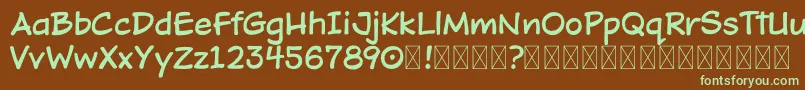 DOJO TOON DEMO Font – Green Fonts on Brown Background