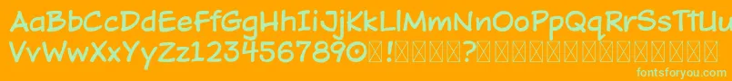 Шрифт DOJO TOON DEMO – зелёные шрифты на оранжевом фоне