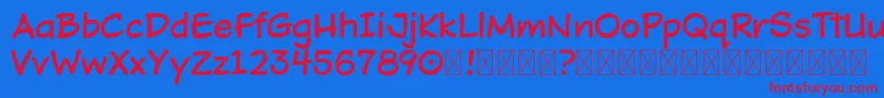 DOJO TOON DEMO Font – Red Fonts on Blue Background