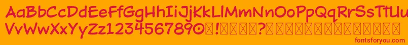 DOJO TOON DEMO Font – Red Fonts on Orange Background