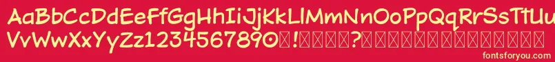DOJO TOON DEMO Font – Yellow Fonts on Red Background