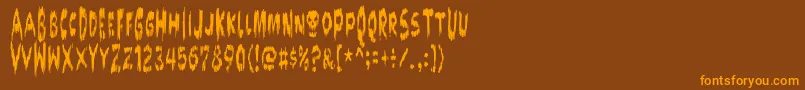 DOKTOR terror Font – Orange Fonts on Brown Background