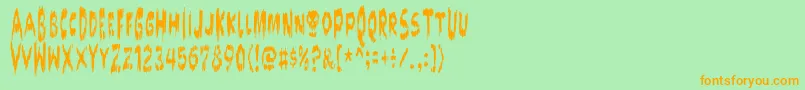 DOKTOR terror Font – Orange Fonts on Green Background