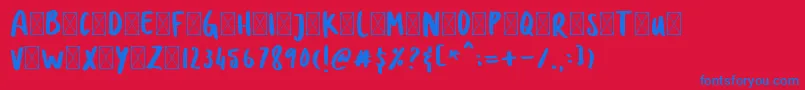 DOLANAN Font – Blue Fonts on Red Background