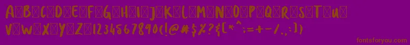 DOLANAN-fontti – ruskeat fontit violetilla taustalla