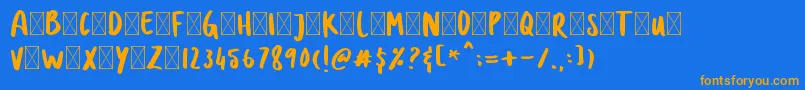 DOLANAN Font – Orange Fonts on Blue Background