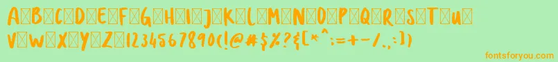 DOLANAN Font – Orange Fonts on Green Background