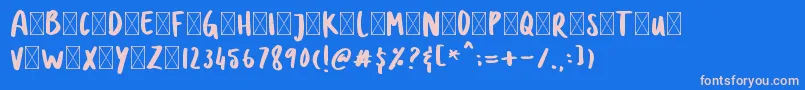 フォントDOLANAN – ピンクの文字、青い背景