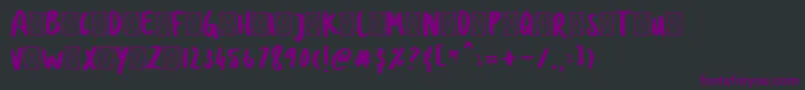 DOLANAN-fontti – violetit fontit mustalla taustalla