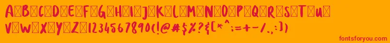 Fonte DOLANAN – fontes vermelhas em um fundo laranja