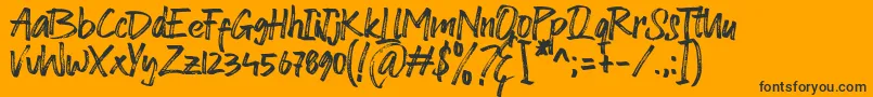 Dolato de Stato Font-Schriftart – Schwarze Schriften auf orangefarbenem Hintergrund