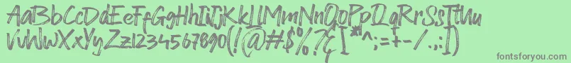 Dolato de Stato Font-Schriftart – Graue Schriften auf grünem Hintergrund