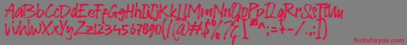 フォントDolato de Stato Font – 赤い文字の灰色の背景